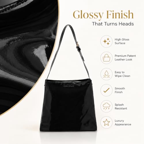 Image of Tote Bags for Women, Premium Shoulder Tote | Elegant PU Leather Purse | Spacious Everyday Carry with Adjustable Strap for Office, Shopping & Travel | Black
