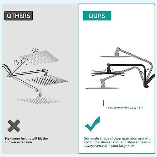 Ifealclear All Metal Round Shower Head, 10” High Pressure Rainfall Shower Head With Handheld Spray Combo, 12 Inch Adjustable Extension Arm, 2 Shower Holders, 70” Hose, Oil Rubbed Bronze #TOP4