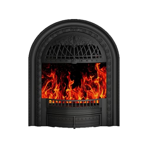 Image of Black Birdcage Electric Fireplace Insert with Realistic Logs Flames, Overheating Protection,Electric Fireplace Heater with Remote Control, Adjustable Heater for Bedroom