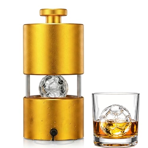 Prensa de pelotas de hielo de fútbol, 70 mm, de aluminio aeronáutico, fusión lenta para mejorar el sabor del whisky, para los fanáticos