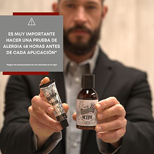 Beardburys Colour Shampoo for Men, Semi-Permanent Gray Coverage, Paraben-Free, Light Brown Colour 30ml & Active 45ml