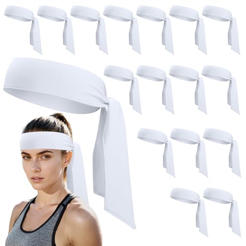 Image of ONUPGO 18Pcs Head Ties for Men Women, Adjustable Headbands Sports Sweatband Ninja Ties Head Band, Sweat Wicking Workout Headband for Sports, Running, Tennis, Yoga, Soccer, Karate