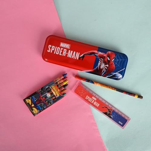 Image of Smily Buds Spidarmen Theme Stationery Set for Kids | 12-Piece Stationary Kit for Boys & Girls Age 3-15 Years - Return Gifts -School Supplies & Learning Gift for Kids (SPIDDER-MAN)