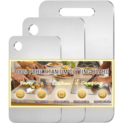 100% Pure Titanium Cutting Board Set