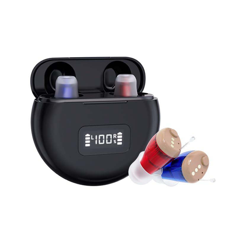 Image of Fastwell F61 Digital 12 Channel Rechargeable Hearing Aid With Magnetic Suction Charging, Invisible The Smallest Mini Completely In The Canal, Black (Pair For Both Ear)