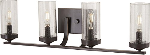 Image of Minka Lavery Wall Light Fixtures 4654-579 Elyton Bath Vanity Lighting, 4-Light 240 Watts, Downton Bronze