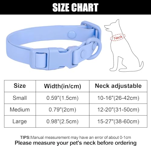 Wasserdichtes Hundehalsband, verstellbar und geruchsdicht, für große, mittelgroße und kleine Hunde, Haustierhalsbänder, weich, bequem, ohne Nackenbelastung, Himmelblau, Größe L