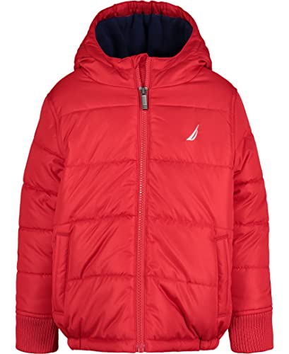 Image of Nautica Boys' Heavyweight Hooded Bubble Jacket With Polar Fleece Lining