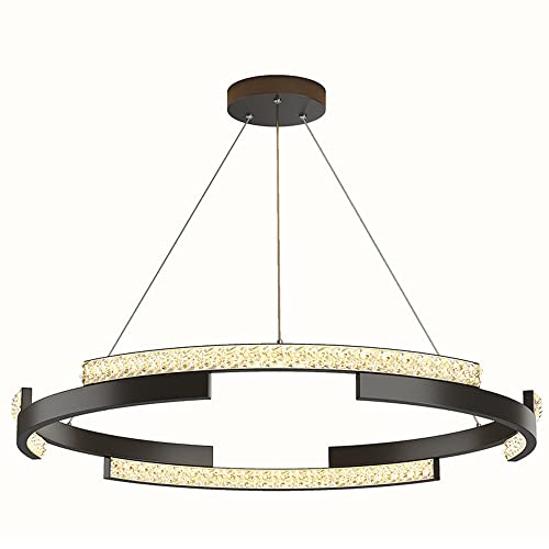 Empalme de estilo minimalista Luces LED Araña Modernista Colgante negro Luces colgantes Decoración de cristal contemporánea Dos estilos Luz blanca Hierro forjado Simplicidad Iluminación para dormitori Cover