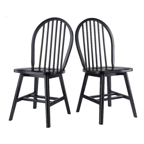 Winsome Windsor 2-Piece Chair Set, Solid Wood, Black Finish