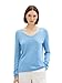 Produktbild TOM TAILOR Damen Basic Strickpullover mit V-Ausschnitt, 15584 - Sea Blue Melange, XXL