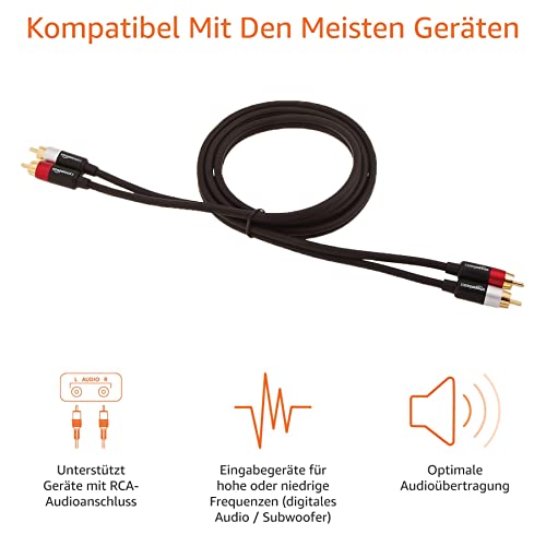 Cinch-Kabel Amazon Basics 2-Stecker RCA, 1,2 m