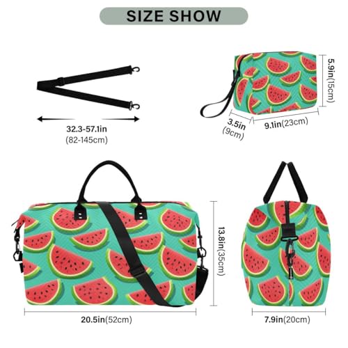 Watermelon 3d Fruit Travel Duffle Bag Gym Bag Weekender Bags with Toiletry Bag Travel Trip Tote Bag3