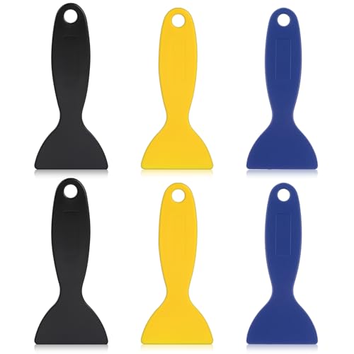 Plastic Spatula Paint Scrapers, 6 Pcs Flexible Plastic