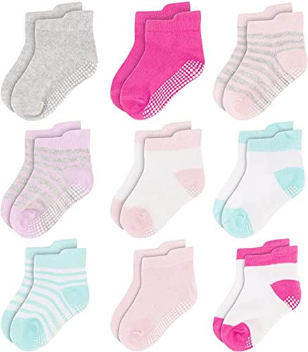 Image of Rising Star Baby Non-Slip Grip Ankle Socks for 6-12 Months, 12-24 Months Toddlers, Infants, Boys & Little Girls
