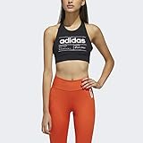 Rundhalsausschnitt adidas Damen BH Brilliant Bascis BH, Damen, BH, GVC70, schwarz/weiß, M