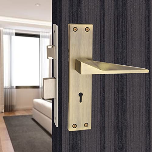 Image of Atom Heavy Duty Mortise Door Lock for Bedroom, Living Room, Main Door, Brass Antique Finish | 3 Keys | 6 Lever Double Stage Lockset for House Hotel Office(802KY)