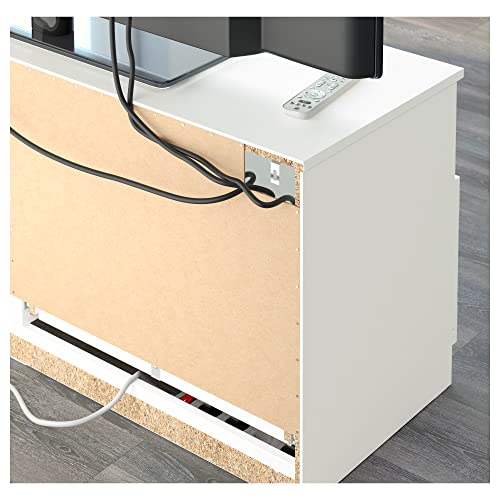 Banc TV BRIMNES ProTuning blanc grand rangement câbles dissimulés