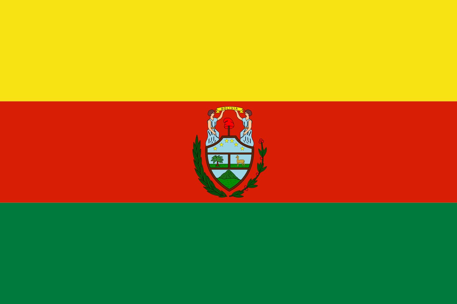 Drapeau paysage Alto Peru 1828-1829 et Bolivia 1826 grand format pour mât extérieur