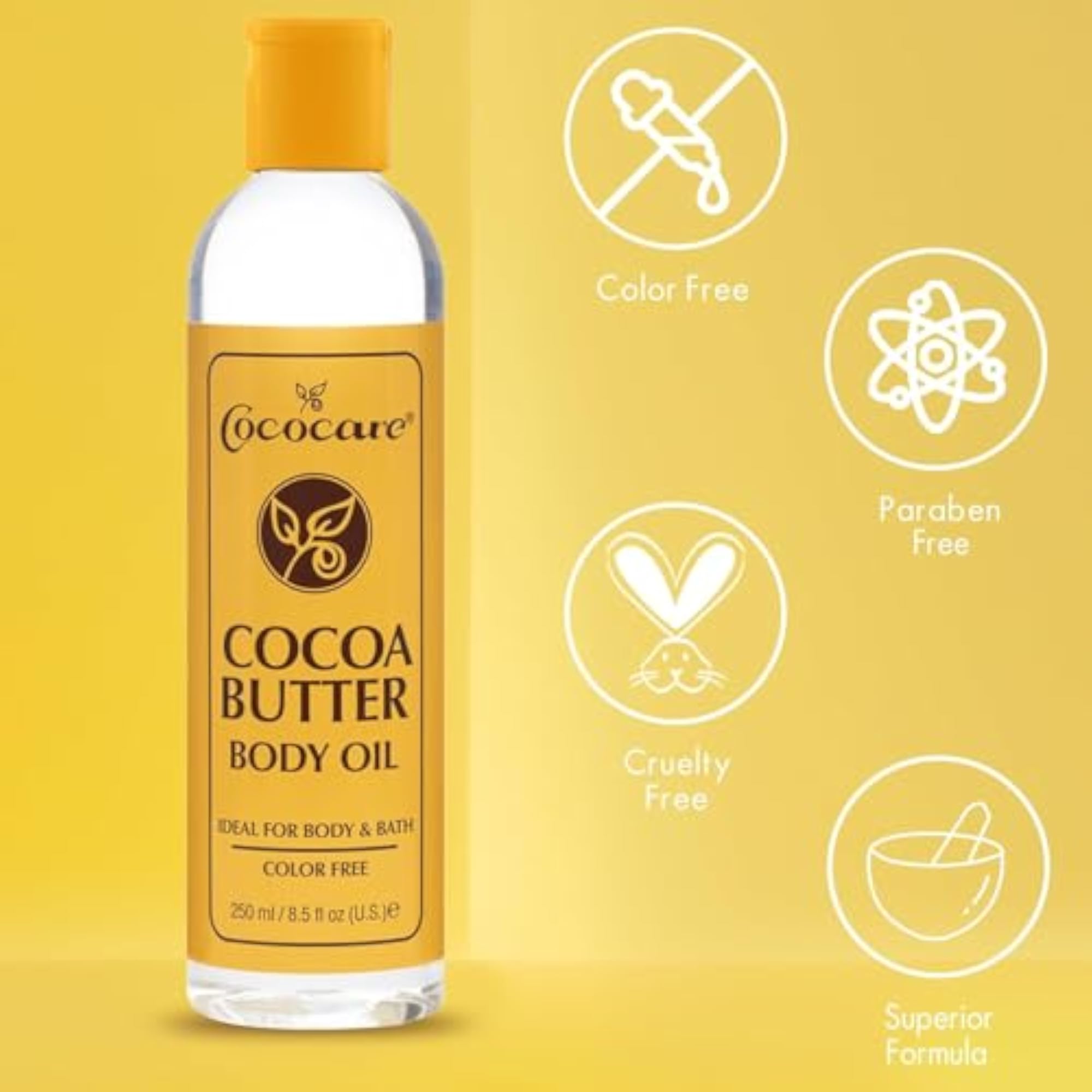 Cocoa Butter Body Oil 8.5oz, Moisturizing Gift