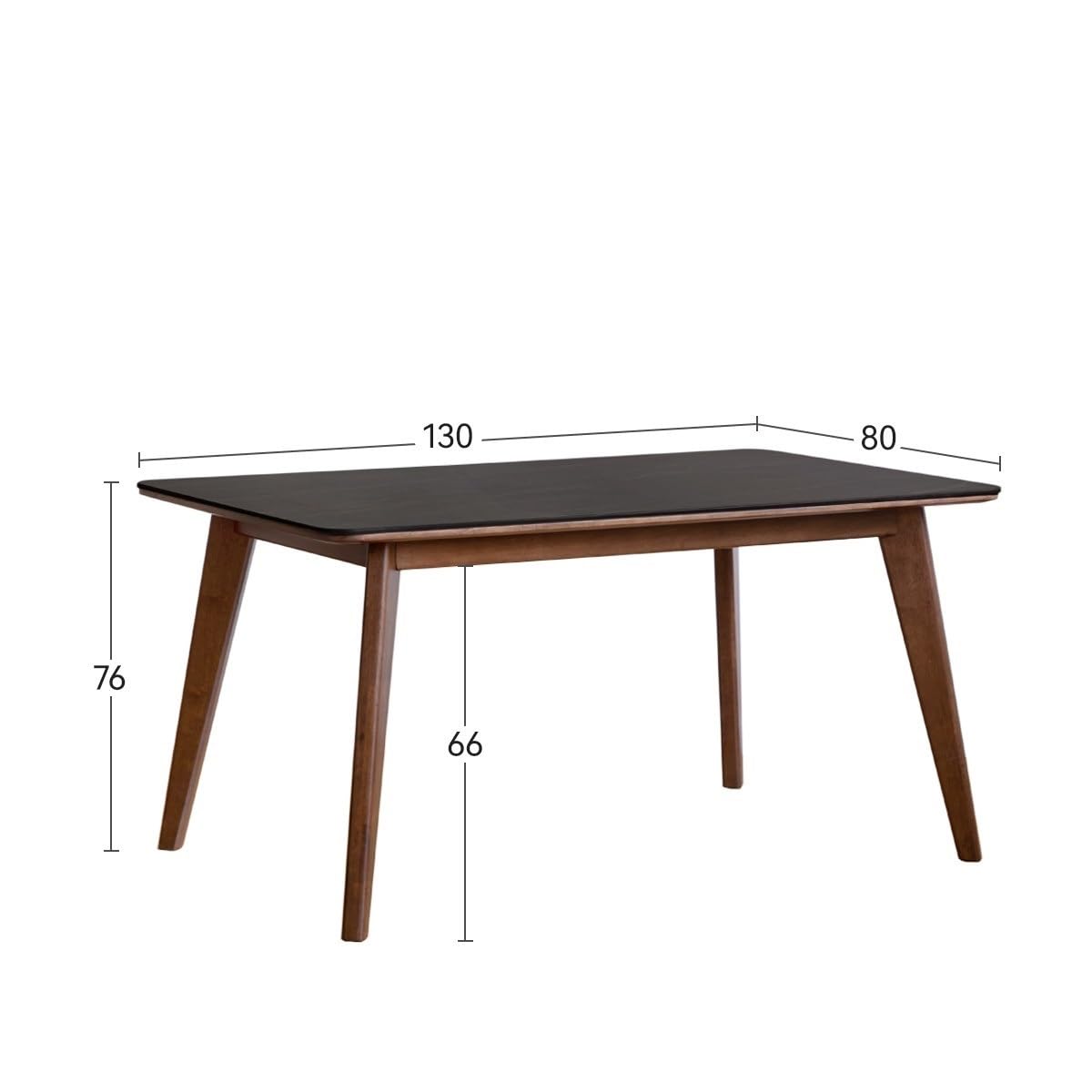 Table de Salle à Manger Table à manger en bois massif, moderne et légère, de luxe, couleur noyer, maison nordique, salon, assiette en rondins, Table à manger Table de Cuisine(1300*800*760mm)