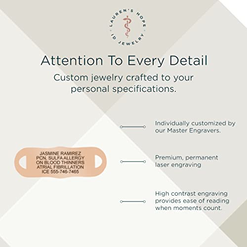 Lauren's Hope Jazz Beaded Stretch Rose Gold and Black Medical ID Bracelets for Women, Medical ID, Custom Engraved Alert Jewelry2