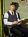 YESSA 1920s Mens Costume,1920 Mens Outfit,Roaring 20s Costumes for Men,1920s Hat Vest Pocket Watch Suspenders Tie