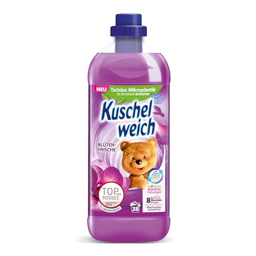 Kuschelweich Weichspüler - 1 l für 38 Wäschen kuschlig-weich - hautverträglich mikroplastikfrei - Blütenfrische
