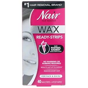 Nair Hair Remover Wax Ready- Strips 40 Count Face/Bikini by Nair
