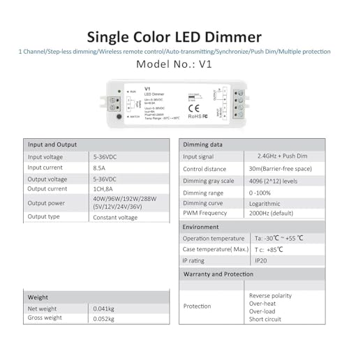 Kit kit de variation LED 2.4G RT6 4 zones pour un éclairage sur mesure - 5
