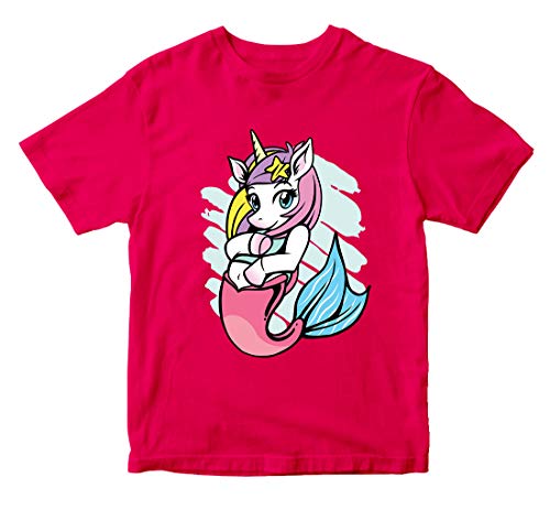 Image of Girls' T-Shirt Mermi-Corn Best of Mermaid & Unicorn 100% Cotton Girl's T-Shirt