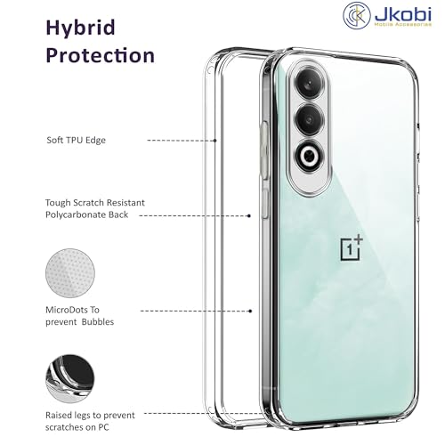 Image of Jkobi Back Case Cover for Oneplus Nord CE 4 (Camera Protection with Silicone Clear Shockproof Case | Flexible and Soft | Transparent)