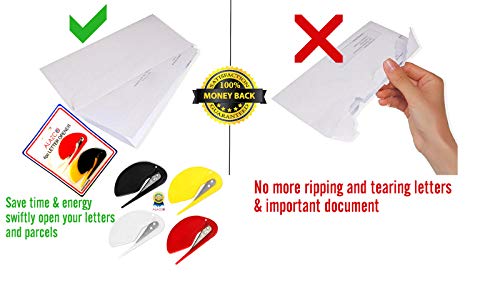 Alazco Value Pack 4Pc World's Most Efficient Letter Opener Envelope Slitter #TOP4