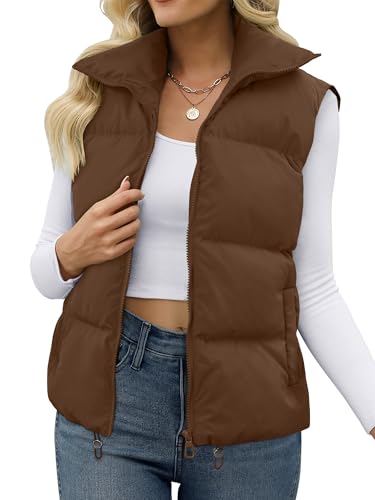 JZC Womens Puffer Vest Fashion Lightweight Jacket Winter Zip Up