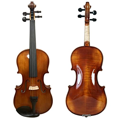 Yydina Violin Outfit, Solid Wood Fiddle For Adults Beginners Students Kids Case And Accessories Included - Solid Maple Wood And Ebony Fittings (4/4) #TOP2