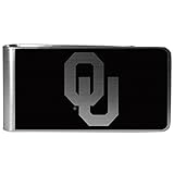 NCAA Siskiyou Sports Mens Oklahoma Sooners Black and Steel Money Clip One Size Black