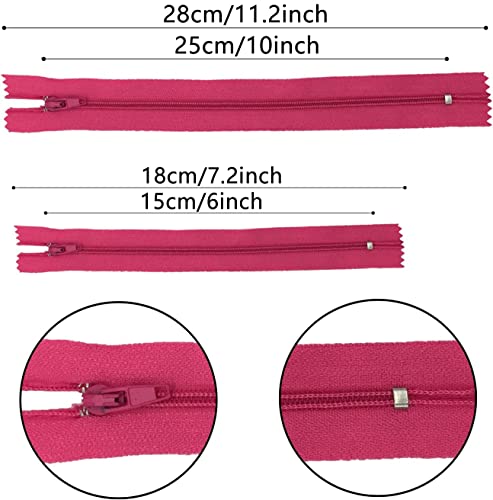 Image of Zippers, DOITEM 48 pcs Zippers for Sewing 6 Inch 10 Inch Multicolor Nylon Coil Zipper for Sewing and Crafts 24 Colors