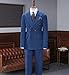 HZUOU Men's Slim Fit 2 Pieces Denim Suits Fashion Design Double-Breasted Formal Wear Peak Lapel Side Casual Party Tuxedos Navy Blue 48