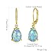 CiNily Teardrop Leverback Dangle Earrings for Women Hypoallergenic Blue Purple Opal Pendant Drop Earrings 14K Gold Hanging Lever Earrings Fashion Jewelry for Sensitive Ears