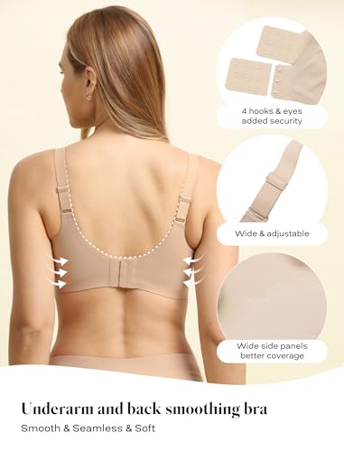 Image of COMFELIE Women Wirefree Bra for Women Deep V Neck Everyday Bras Comfortable Wireless Brassiere