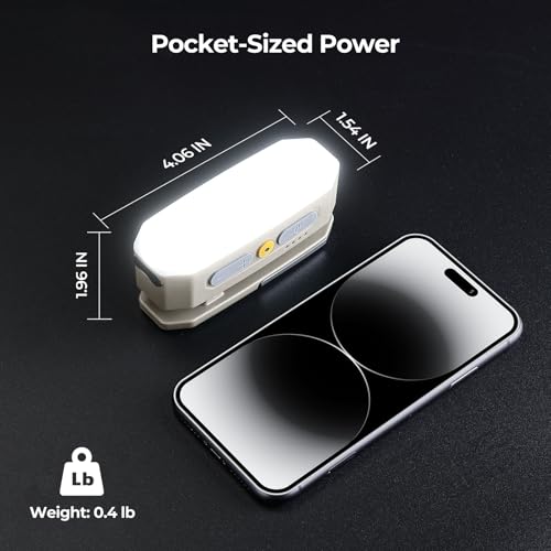 Image of BougeRV Movable Area Light, Rechargeable Camping Lantern, 3200mAh Portable Camping Light, IP65 Waterproof, Camp Lamp for Tent, Power Outages, Emergency, Outdoor(Khaki)