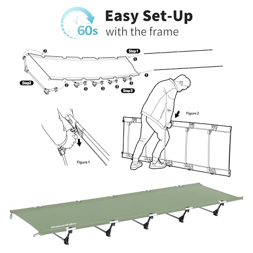 image for Naturehike GreenWild Camping Cot, Ultralight Folding Backpacking Cot, 