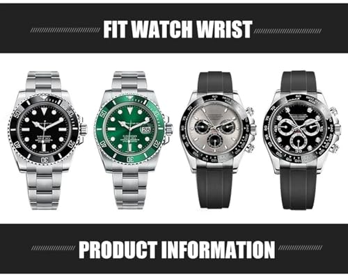 Bracelet montre caoutchouc 20mm EZZON pour Rolex Submariner Daytona
