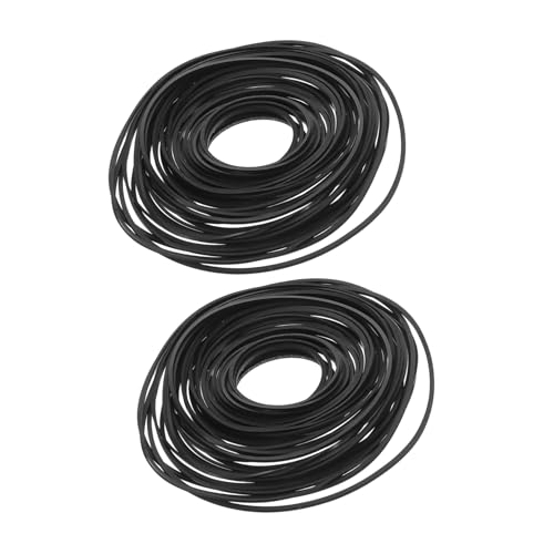 SHINEOFI Machine d'apprentissage multifonctionnel Ceintures de magnétophone plat ceinture pour magnétophone remplacement courroie cassette courroies à cassettes caoutchouc Noir