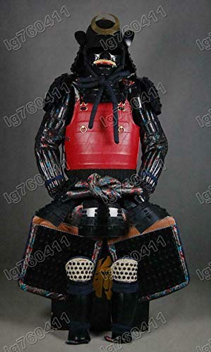 [ARMORJ YUANJIA] のあるウェアラブルジャパニーズリュストゥングサムライアーマースーツブラックレザーブラックレースH1
