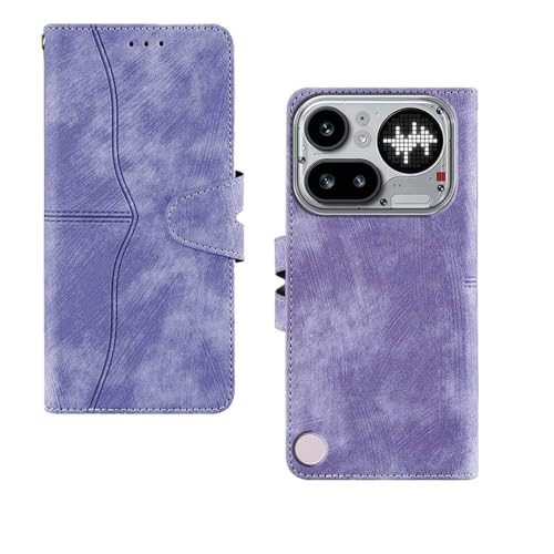 Image of amazon basics Nothing Phone 4A Pro 5G Flip Cover | Card Pockets Wallet & Stand | Flip Cover for Nothing Phone 4A Pro 5G (Purple)