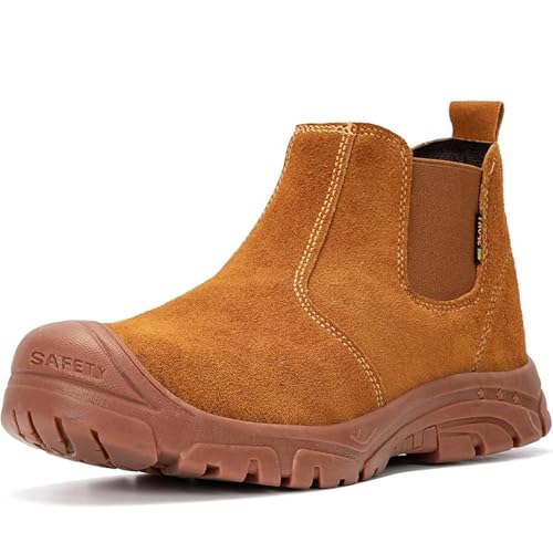 Image of Steel Toe Boots for Men Women Comfortable Lightweight Work Boots for Men Industrial Construction Boot Non Slip Work Shoes