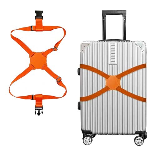 URPIZY Figure-Eight Correa de equipaje para maleta, ajustable de 70 a 240 cm, cierre rápido y elástico, sujeción segura mediante tensión cruzada, para equipaje de mano, bolsas de deporte