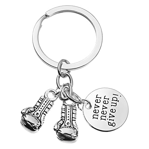 VOSAREA Never Never Give Up Boxing Glove Keychain Pendants Key Ring Key Accessories Car Bag Handbag Charm Cover