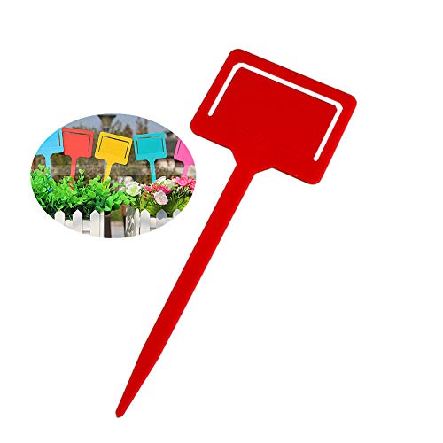 KUOZEN Plant Labels Plastic Plant Markers Plant Labels for Potted Durable Plastic Plant Garden Tags Eco-friendly Plastic Plant Plant Labels for Flowers red